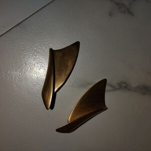 Vintage Clip On Gold Earrings One Pair